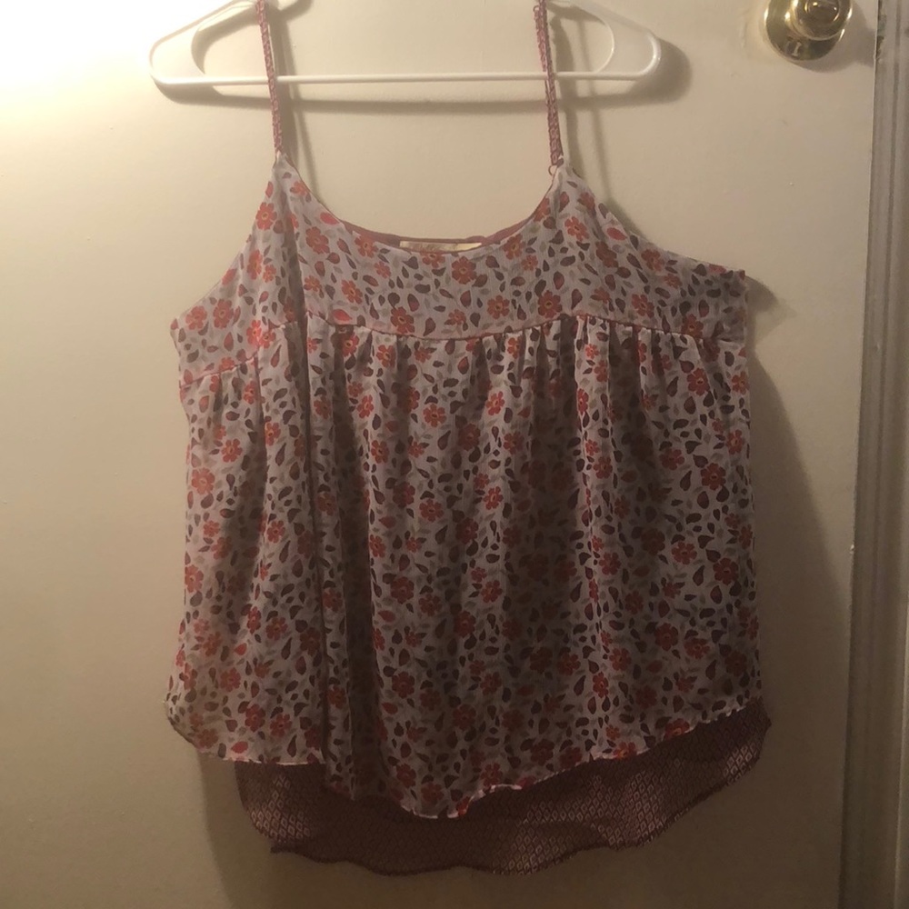 Purple floral tank top